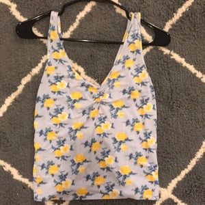 Floral Print Cropped Tank Top (American Eagle)